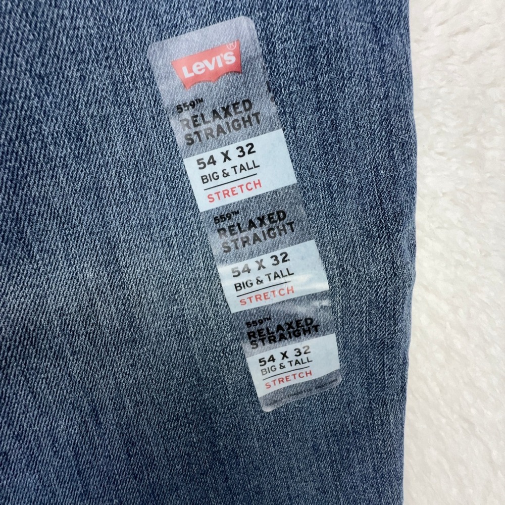 Levis 559 Relaxed Straight Jeans Mens 54x32 Big & Tall Stretch Blue Denim NWT - Picture 9 of 10